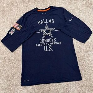Nike Dallas Cowboys Salute To Service Dri-Fit Long Sleeve Tee | Navy | Small